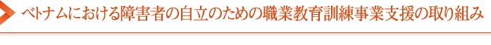 活動レポート5～ オレンジ村（枯葉剤被害障害者対象総合施設）建設支援