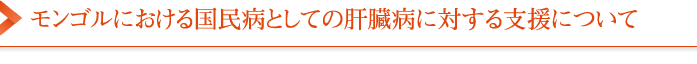 モンゴルの肝臓病克服支援の取組み